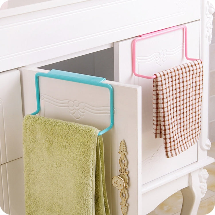 Kitchen Towel Rack Hanging Holder Cupboard Cabinet Door Back Hanger Towel Sponge Holder Storage Rack for Bathroom(White)