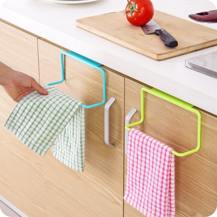 Kitchen Towel Rack Hanging Holder Cupboard Cabinet Door Back Hanger Towel Sponge Holder Storage Rack for Bathroom(White)