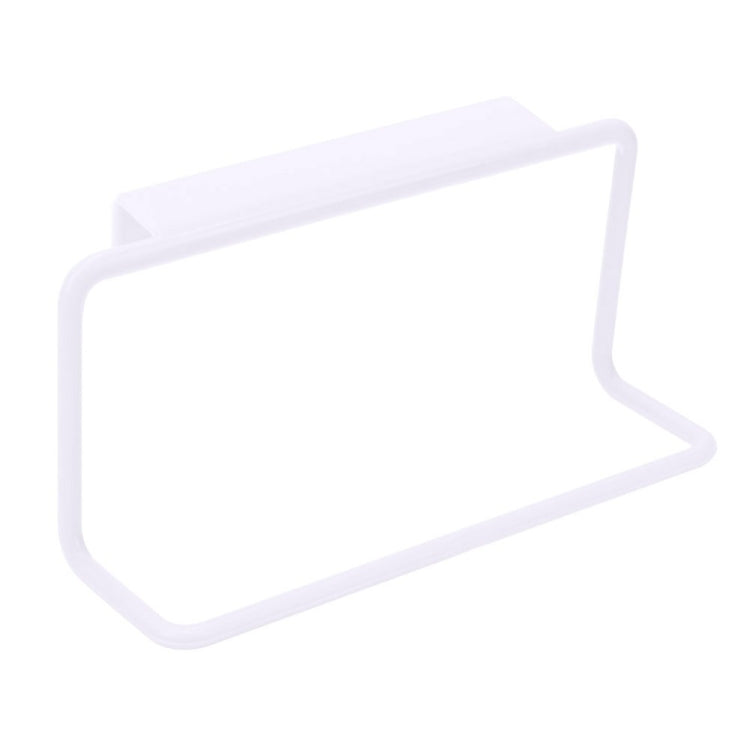 Kitchen Towel Rack Hanging Holder Cupboard Cabinet Door Back Hanger Towel Sponge Holder Storage Rack for Bathroom(White)