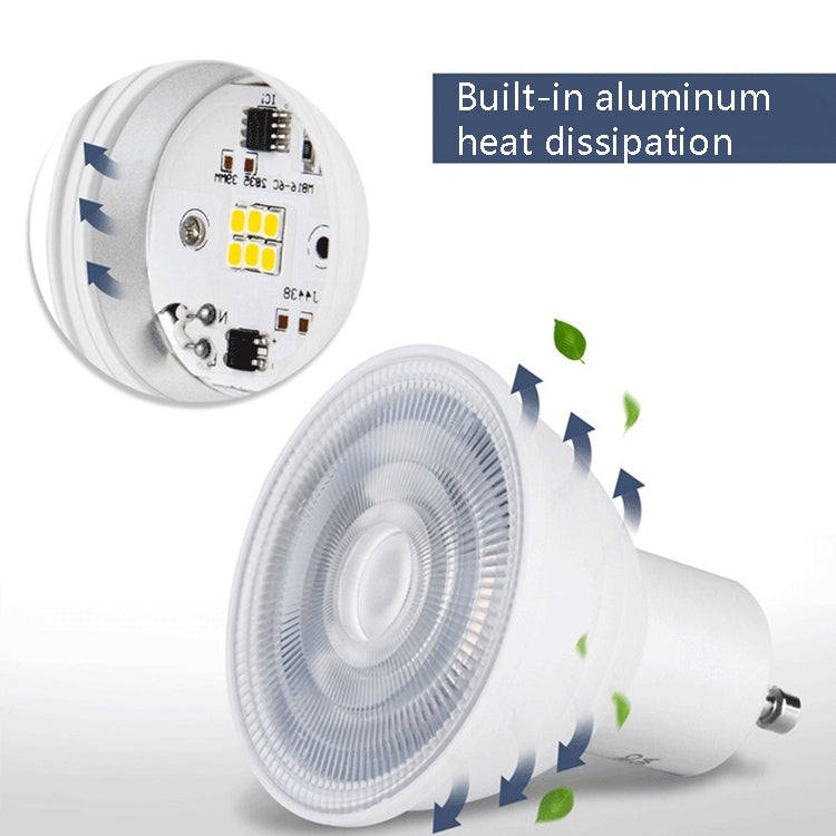 LED Light Cup 2835 Patch Energy-Saving Bulb Plastic Clad Aluminum Light Cup, Power: 7W 12 Beads(GU10 Transparent Cover (Cold Light))