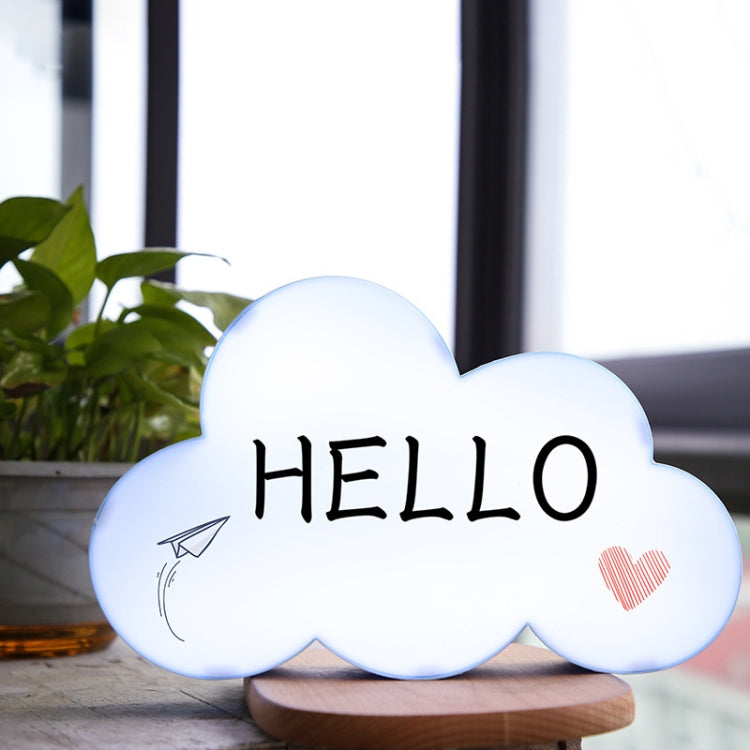 HS-007 LED Letter DIY Cloud Erasable Message Board Confession Lamp(Black)