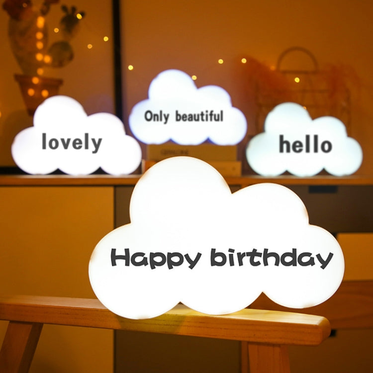 HS-007 LED Letter DIY Cloud Erasable Message Board Confession Lamp(Black)
