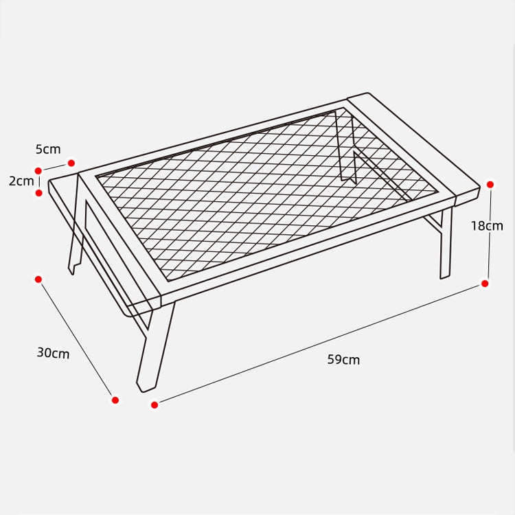 CLS Outdoor Folding Mesh Table Camping Iron Folding Table Portable Barbecue Rack Car Camping Rack(Black)