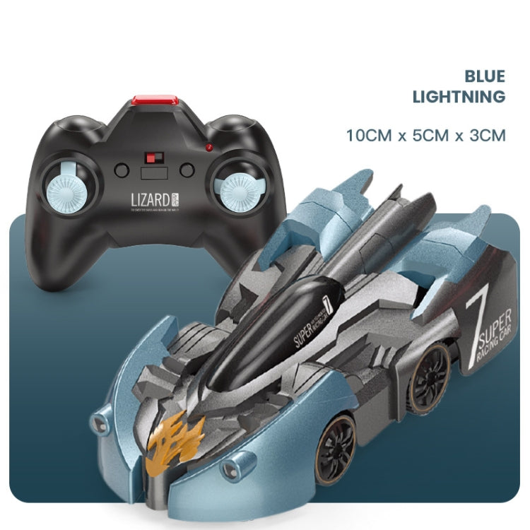 Remote Control Wall Climbing Car Mini Electric Remote Control Car Children Toy(Blue Lightning Handle RC Edition)