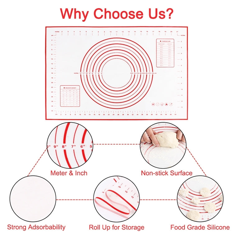 40 x 50cm  Thickened Teflon Non-Stick Mat Silicone Kneading Baking Non-Slip Mat