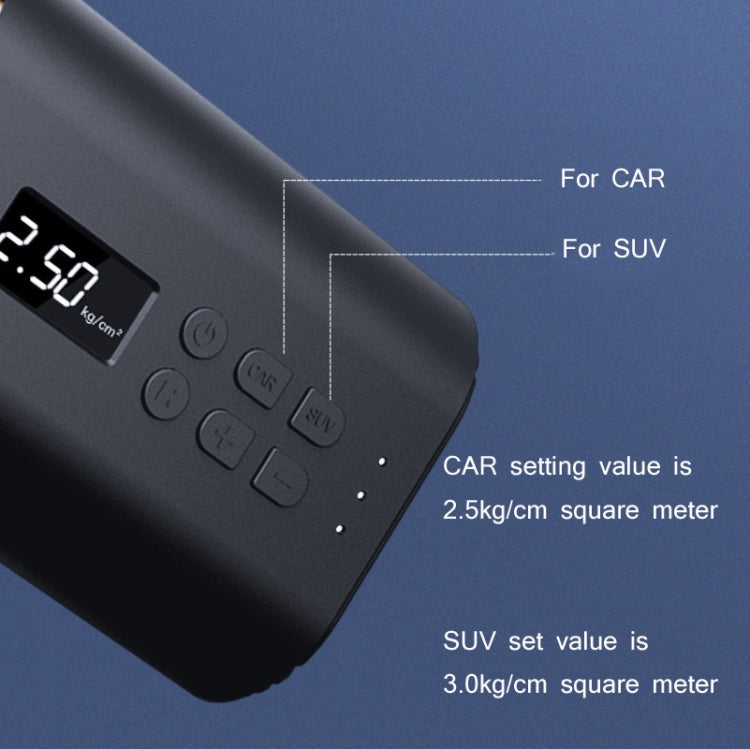 YANTU A31 Car Smart Digital Display Air Pump Electric Portable Tire Pump, Specification： Wireless Version Black