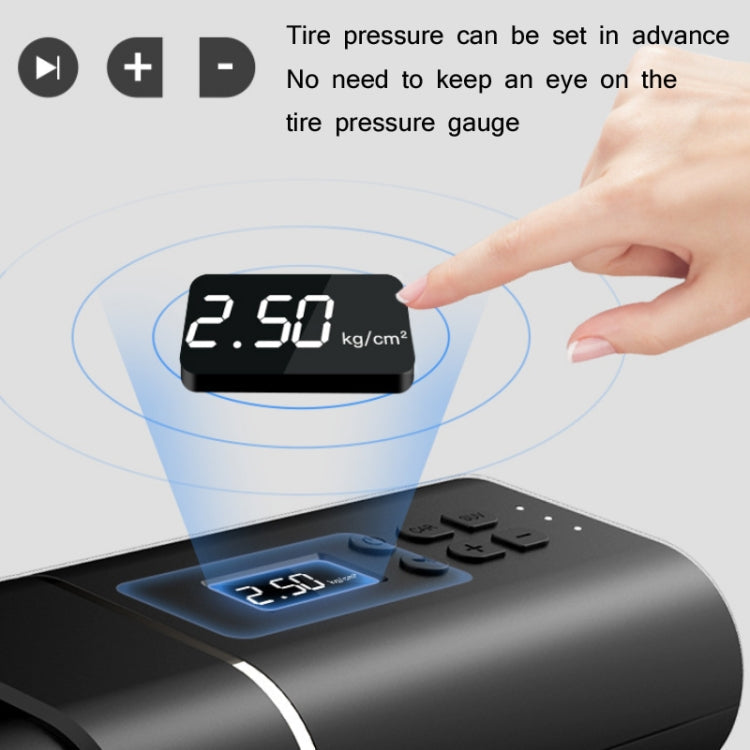 YANTU A31 Car Smart Digital Display Air Pump Electric Portable Tire Pump, Specification： Wireless Version Black