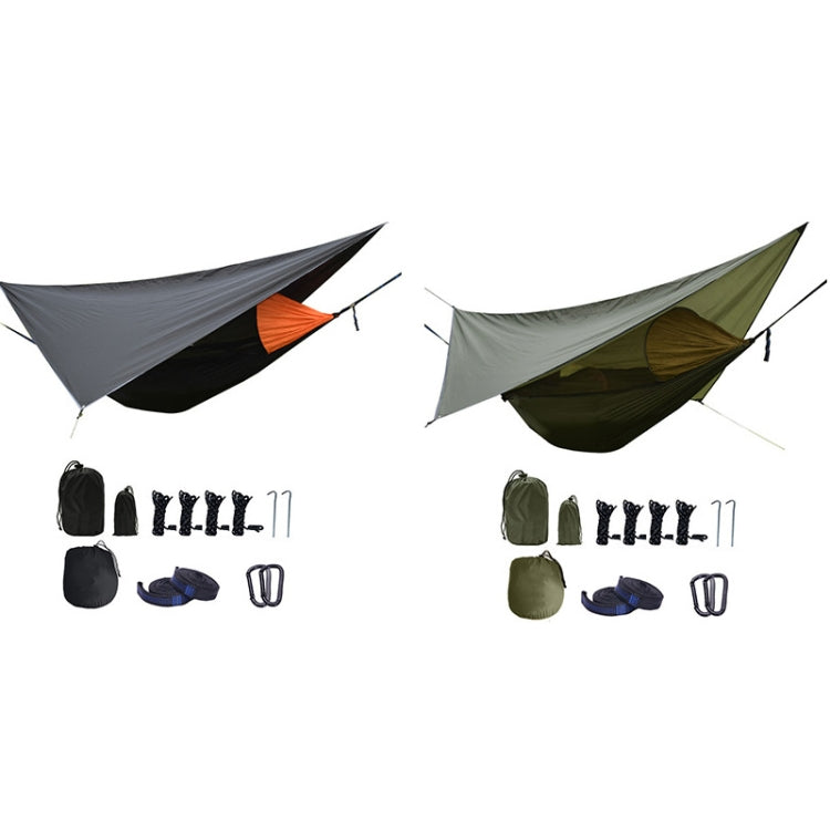 Strut Mosquito Net Hammock Diamond Sunshade Set Outdoor Camping Automatic Quick-Open Anti-Mosquito Hammock Canopy Set(Army Green)