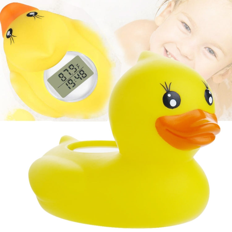 AF-023 Baby Bathing Yellow Duck Water Thermometer With Temperature and Time(Yellow)