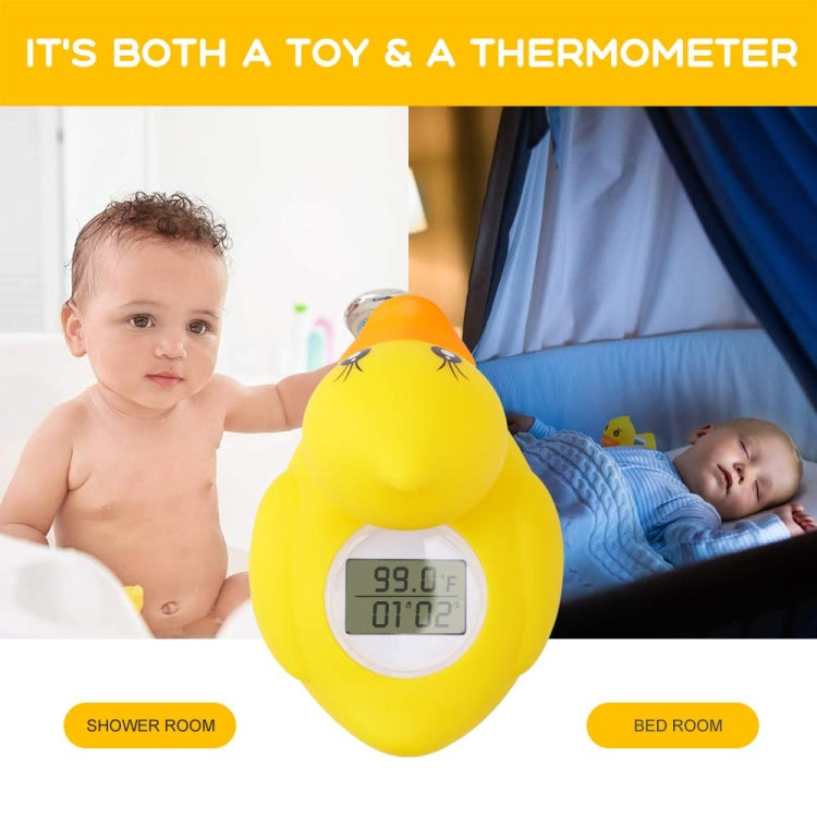 AF-023 Baby Bathing Yellow Duck Water Thermometer With Temperature and Time(Yellow)