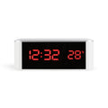 Home LED Mirror Multifunction Electronic Clock Mirror Clock Household Thermometer(Red Word)