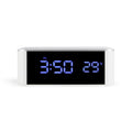 Home LED Mirror Multifunction Electronic Clock Mirror Clock Household Thermometer(Blue Word)