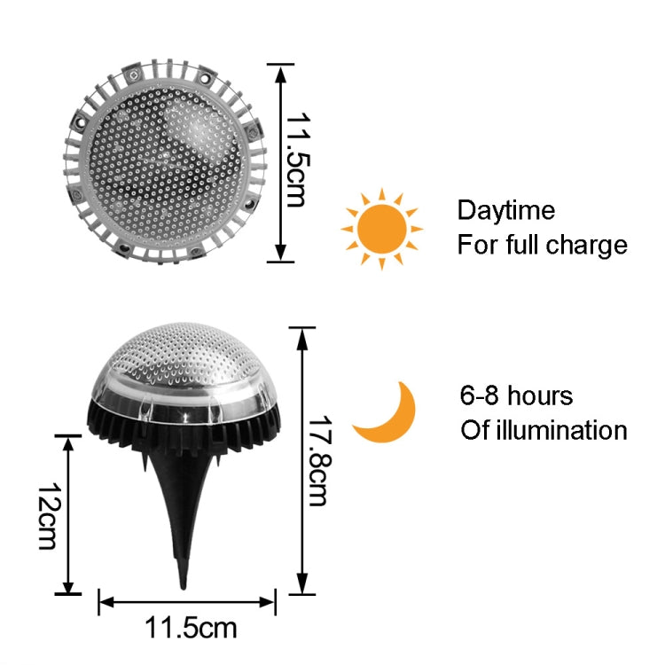 8 LEDs Solar Circular Underground Light Outdoor Waterproof Lawn Stair Light, Light Color: White Light