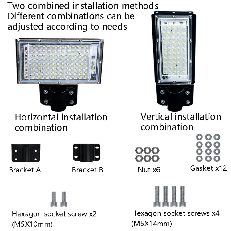 50W LED Waterproof Road Lighting Courtyard Floodlight(White Light)