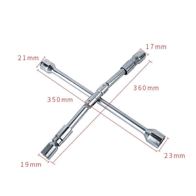 350mm Folding Cross Sleeve Car Tire Wrench, Specification: 17/19/21/23mm