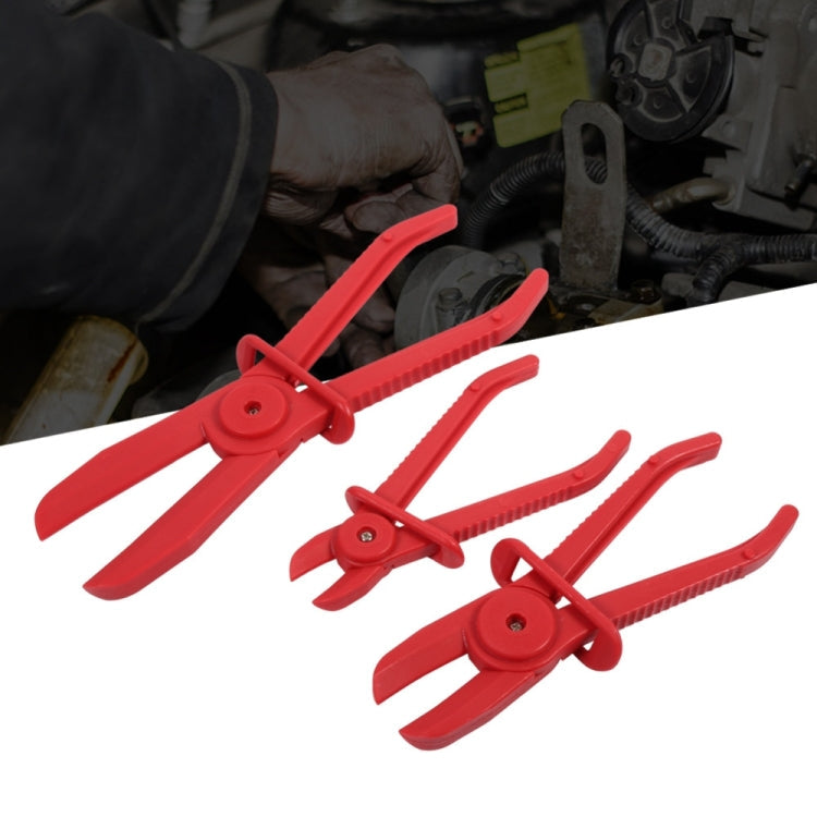 3 PCS/Set Car Nylon Hose Clamp Tool Set Brake Fuel Water Line Clamp Plier(Red)