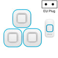 CACAZI V028F 1 For 3 Wireless Music Doorbell without Battery, Plug:EU Plug(White)