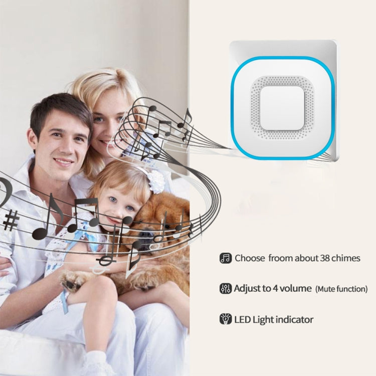 CACAZI V028F 1 For 3 Wireless Music Doorbell without Battery, Plug:EU Plug(White)