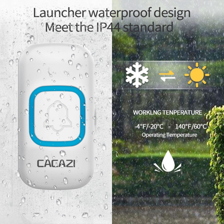 CACAZI V028F 1 For 3 Wireless Music Doorbell without Battery, Plug:EU Plug(White)