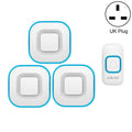 CACAZI V028F 1 For 3 Wireless Music Doorbell without Battery, Plug:UK Plug(White)