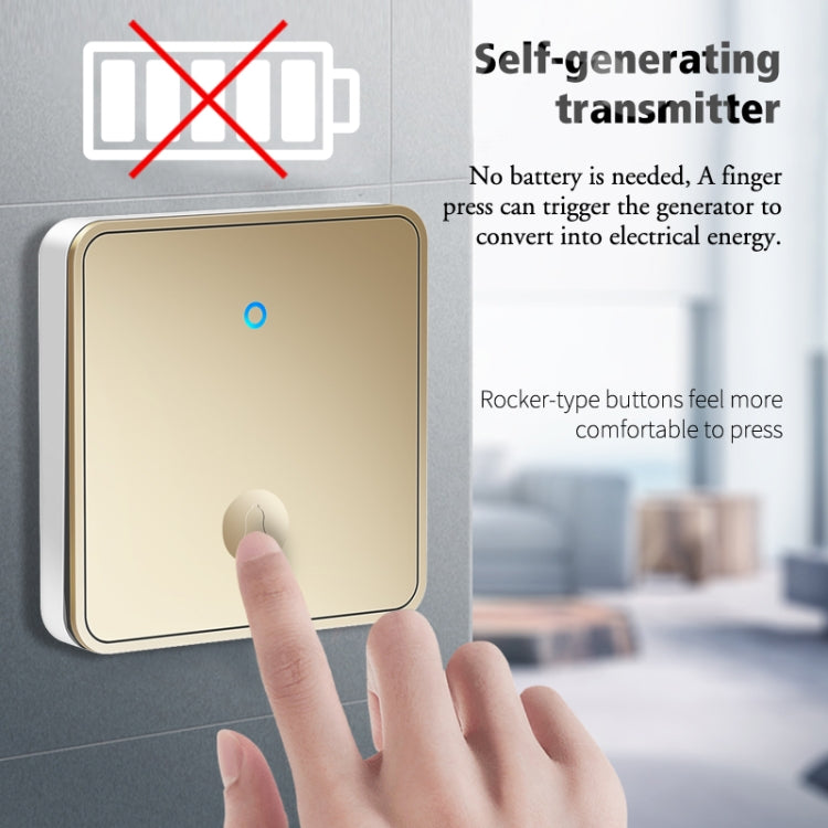 CACAZI FA50 1 For 1 Push-button Self-generating Wireless Doorbell, Plug:US Plug(White)