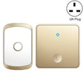 CACAZI FA50 1 For 1 Push-button Self-generating Wireless Doorbell, Plug:UK Plug(Gold)