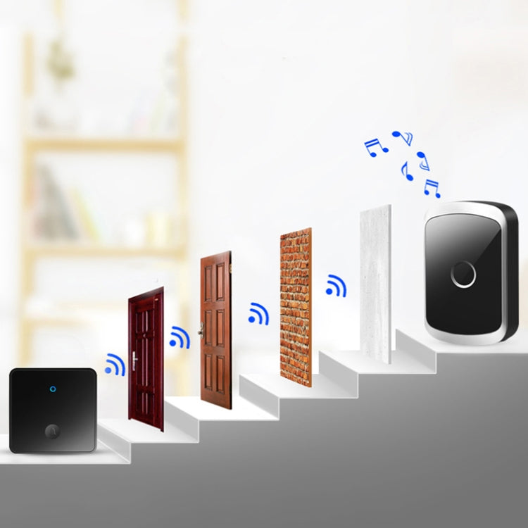 CACAZI FA50 1 For 1 Push-button Self-generating Wireless Doorbell, Plug:UK Plug(Gold)