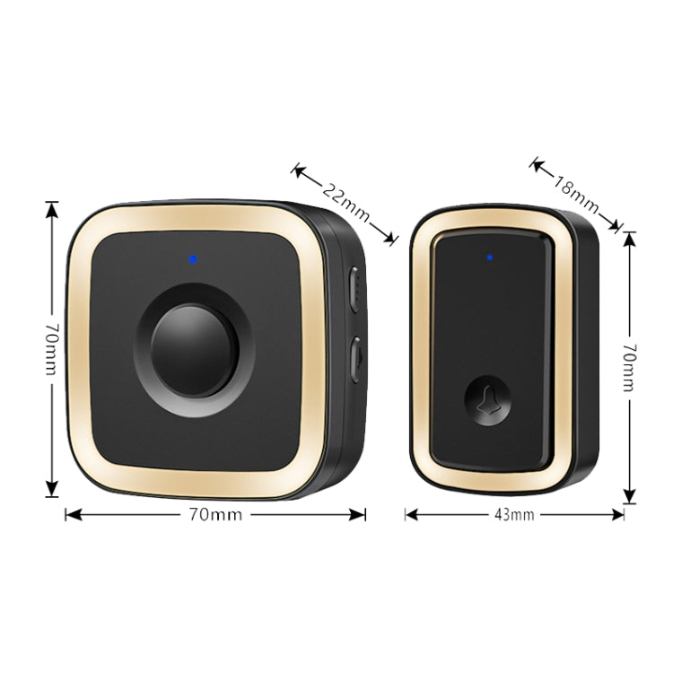 CACAZI A58 1 For 1 Smart Wireless Doorbell without Battery, Plug:US Plug(Black Silver)