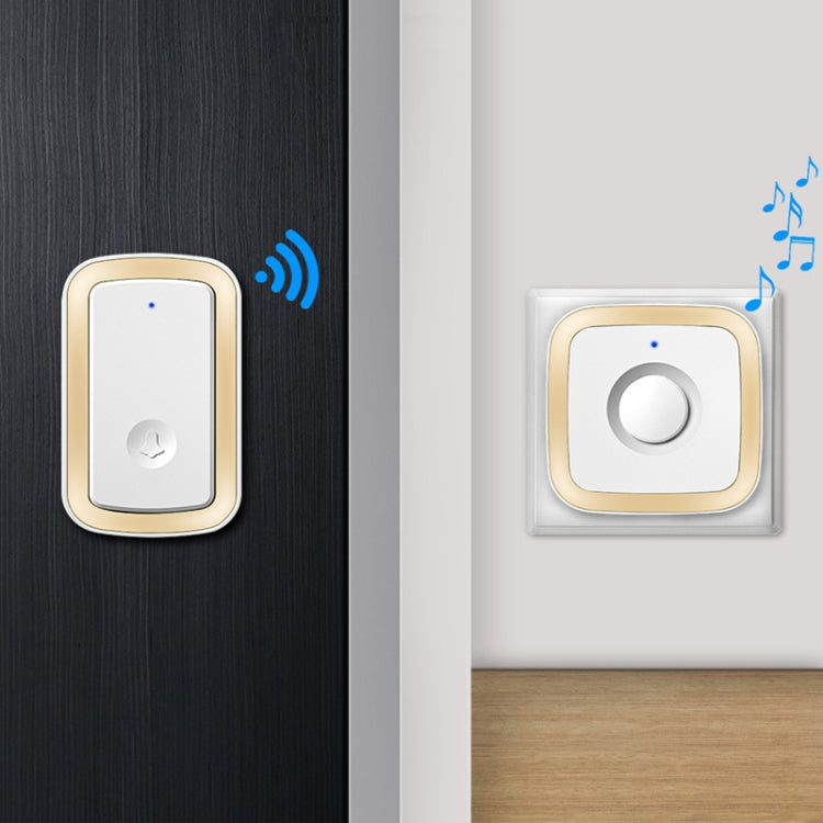 CACAZI A58 1 For 1 Smart Wireless Doorbell without Battery, Plug:EU Plug(Black Gold)