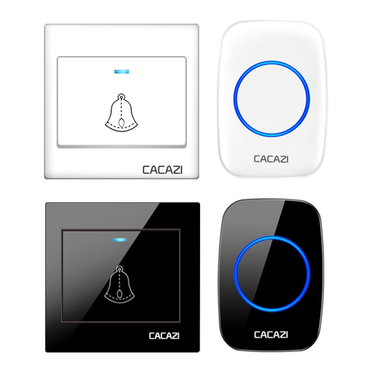 CACAZI H10 1 For 1 Wireless Smart Doorbell without Battery, Plug:EU Plug(Black)