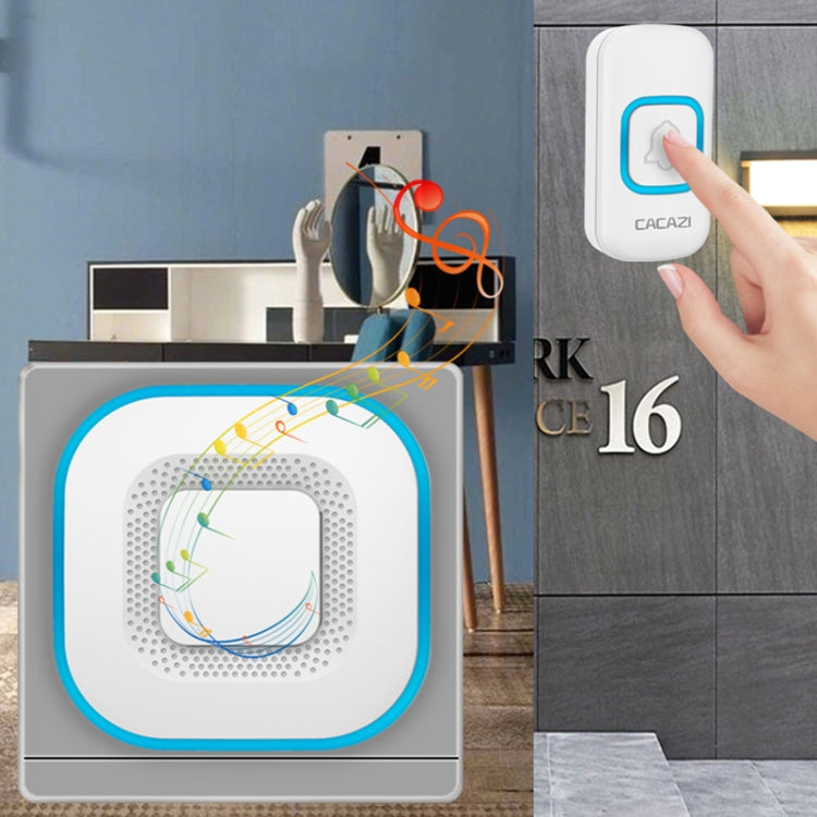 CACAZI V028F Wireless Music Doorbell without Battery, Plug:US Plug(White)
