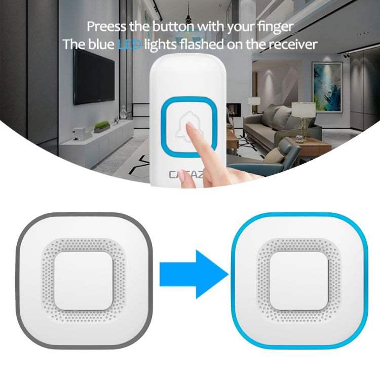 CACAZI V028F Wireless Music Doorbell without Battery, Plug:EU Plug(Black)