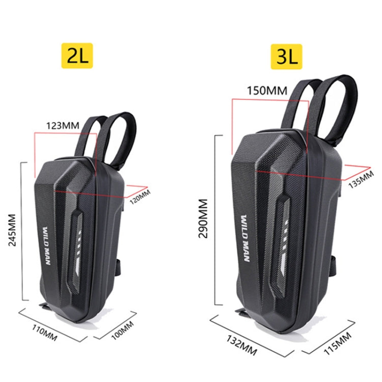 WILD MAN Electric Sooter Hard Shell EVA Front Bag Folding Bicycle Bag, Size: 2L