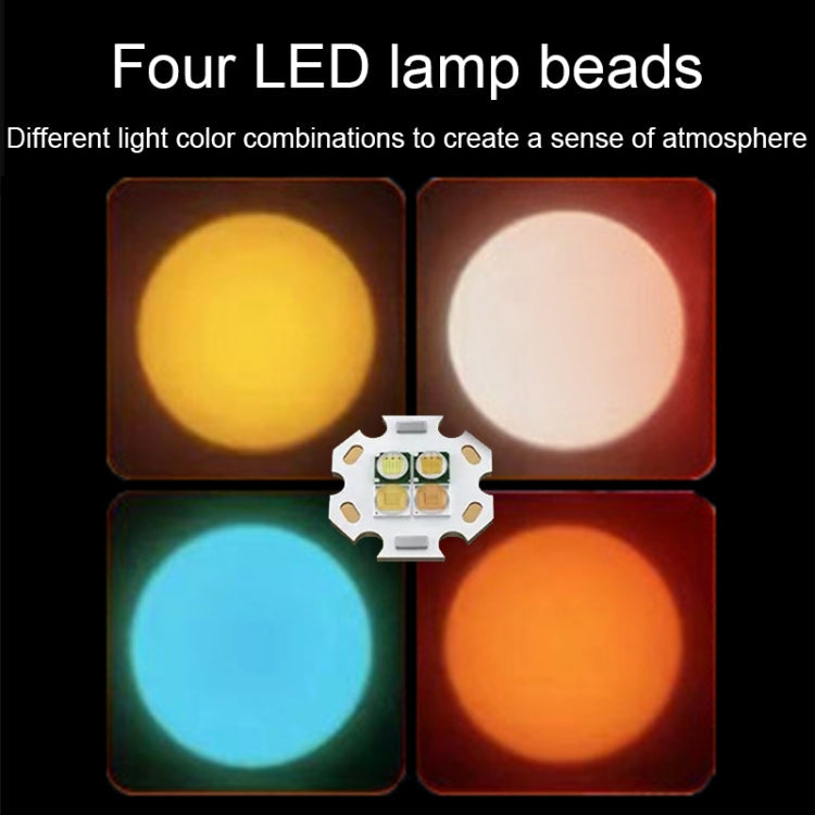 X3 RGB Atmosphere Zoom 4-Color Photography Fill-In Flashlight(White-Ice Blue-Yellow-Gold Yellow)