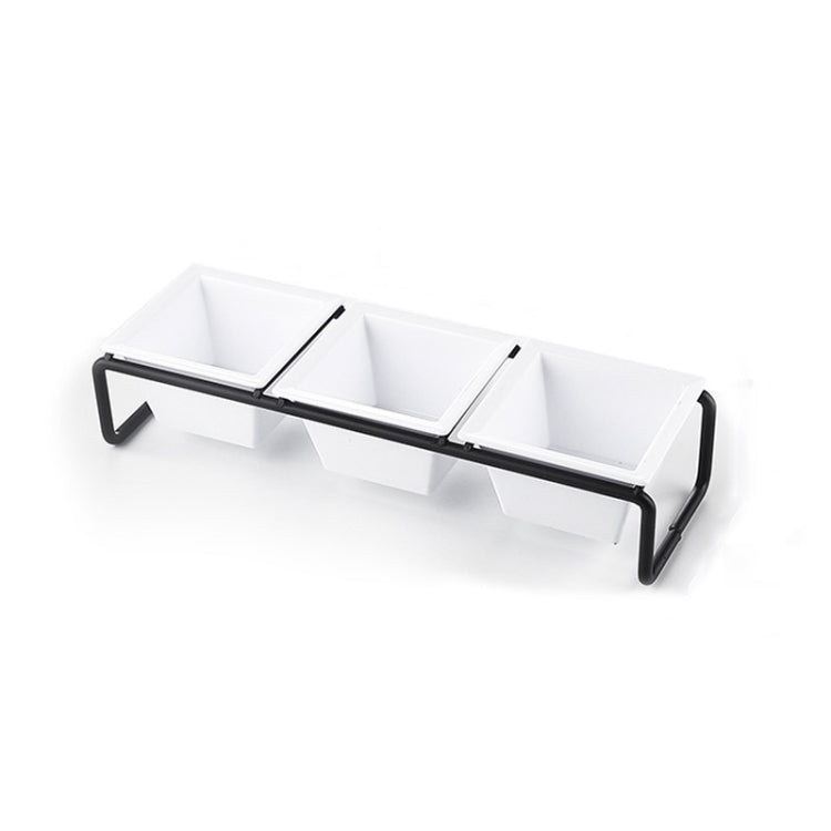 Stainless Steel Bar Plastic Fruit Plate Rack, without Fruit Dish, Grid Number:3 Grids(A Type)