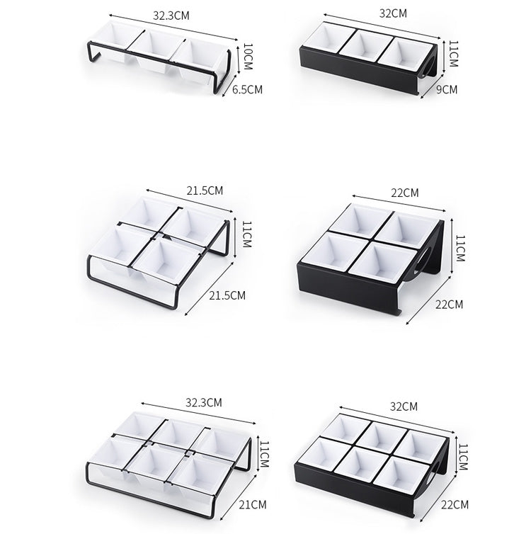 Stainless Steel Bar Plastic Fruit Plate Rack, without Fruit Dish, Grid Number:3 Grids(A Type)