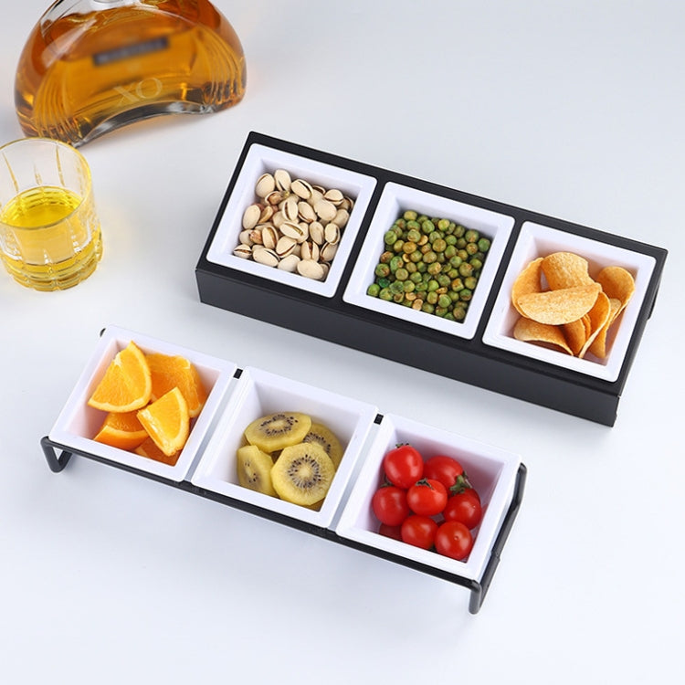Stainless Steel Bar Plastic Fruit Plate Rack, without Fruit Dish, Grid Number:3 Grids(A Type)