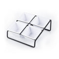 Stainless Steel Bar Plastic Fruit Plate Rack, without Fruit Dish, Grid Number:4 Grids(A Type)