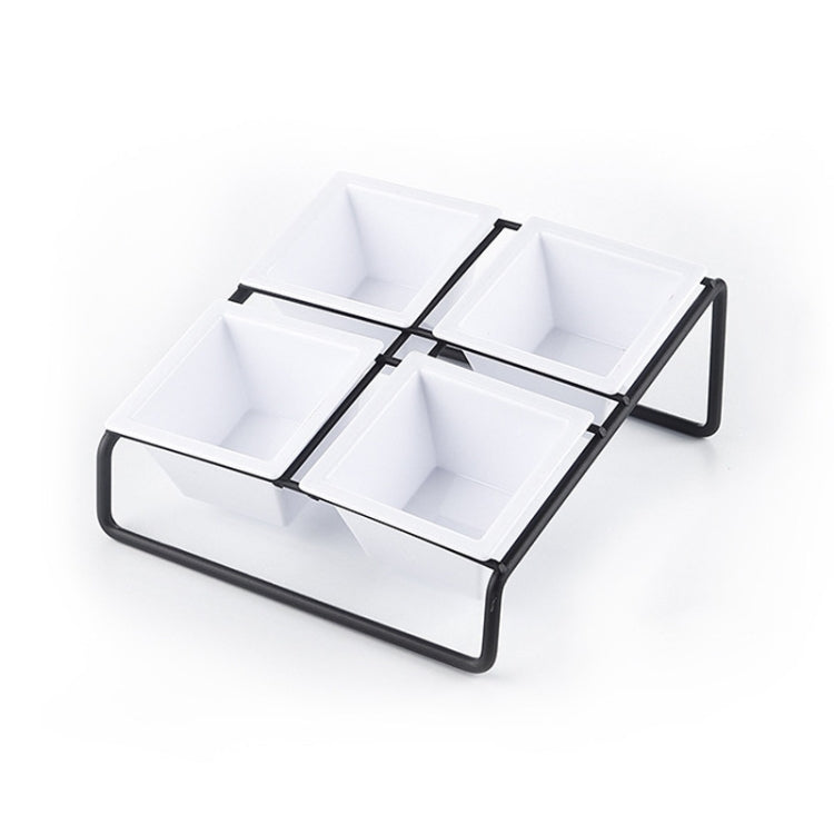 Stainless Steel Bar Plastic Fruit Plate Rack, without Fruit Dish, Grid Number:4 Grids(A Type)