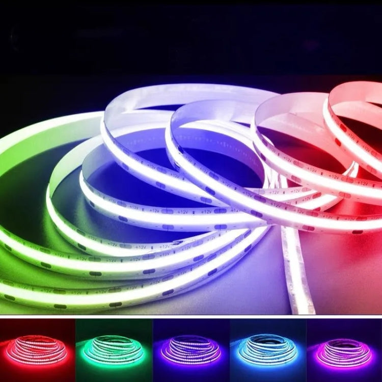 1m 24V 320 Beads 12W 8mm Wide COB Adhesive Decorative LED Light Strip, Style: Yellow(Color Monochromatic)