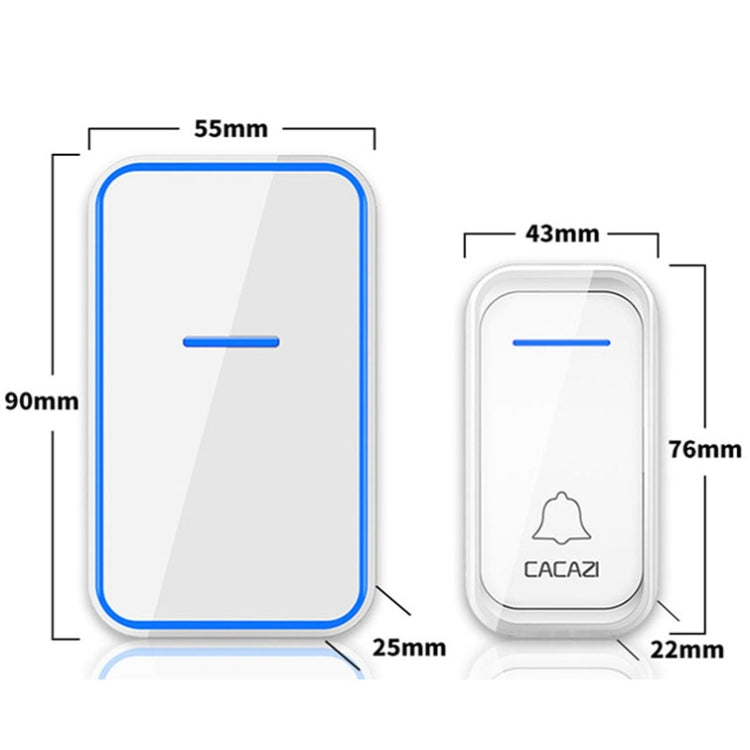 CACAZI Home Smart Digital Wireless Doorbell Remote Electronic Doorbell Elderly Pager, Style: UK Plug(Black)