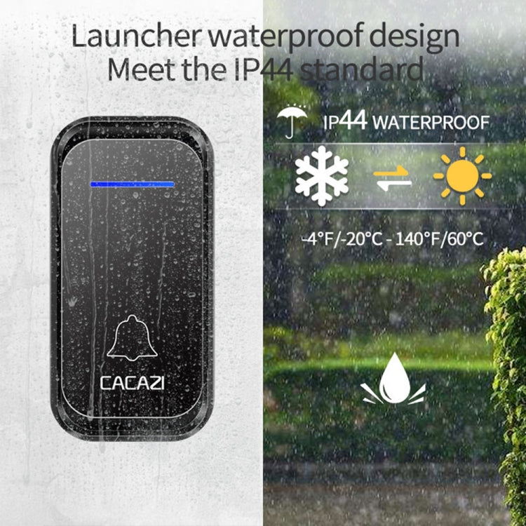 CACAZI Home Smart Digital Wireless Doorbell Remote Electronic Doorbell Elderly Pager, Style: EU Plug(White)