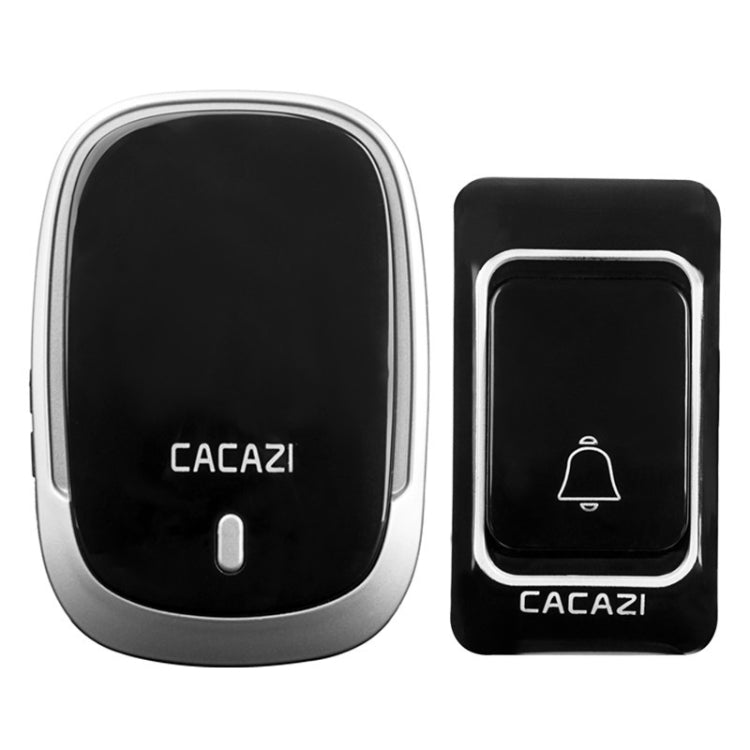 CACAZI Smart Waterproof Music Wireless Doorbell Multifunctional Pager, Style: US Plug(Black)