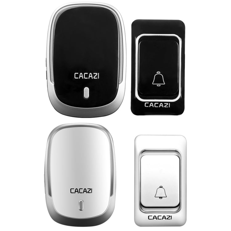 CACAZI Smart Waterproof Music Wireless Doorbell Multifunctional Pager, Style: UK Plug(Black)
