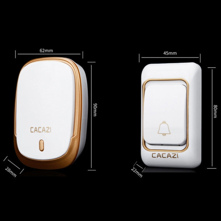 CACAZI Smart Waterproof Music Wireless Doorbell Multifunctional Pager, Style: US Plug(Black)