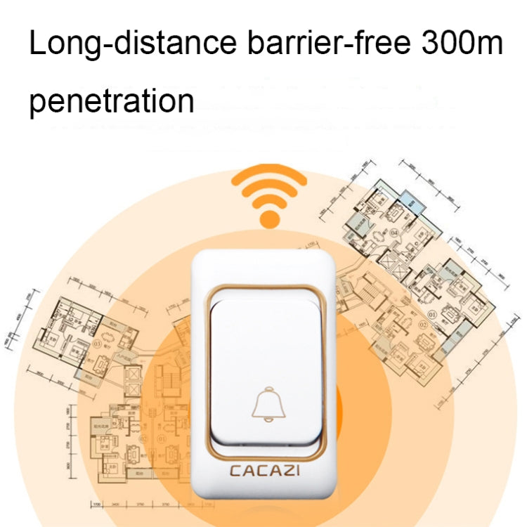 CACAZI Smart Waterproof Music Wireless Doorbell Multifunctional Pager, Style: EU Plug(Black)
