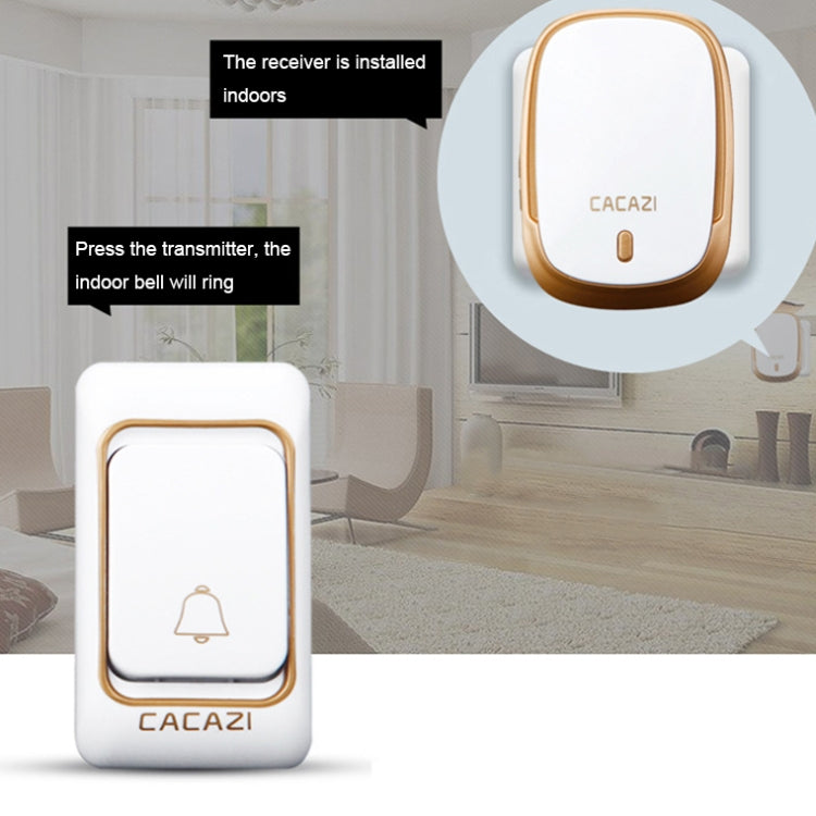 CACAZI Smart Waterproof Music Wireless Doorbell Multifunctional Pager, Style: UK Plug(Silver)