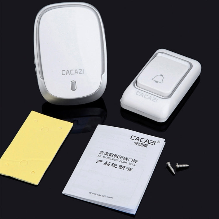 CACAZI Smart Waterproof Music Wireless Doorbell Multifunctional Pager, Style: US Plug(Black)