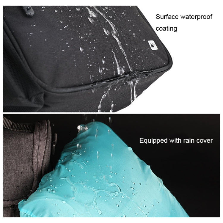 Rhinowalk RK18995 Large-capacity Aluminum Film Insulation Bicycle Head Bag with Rain Cover(Black)