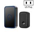 CACAZI A19 1 For 1 Wireless Music Doorbell without Battery, Plug:US Plug(Black)